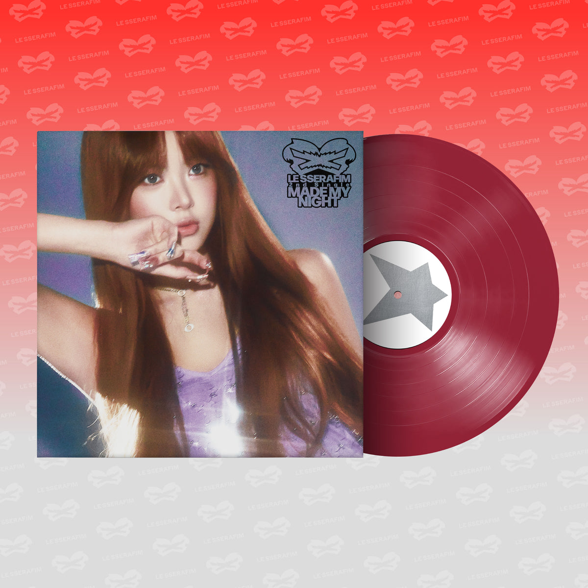 LE SSERAFIM 2nd Single Album 'Made My Night' Vinyl (WARM RED ver.)