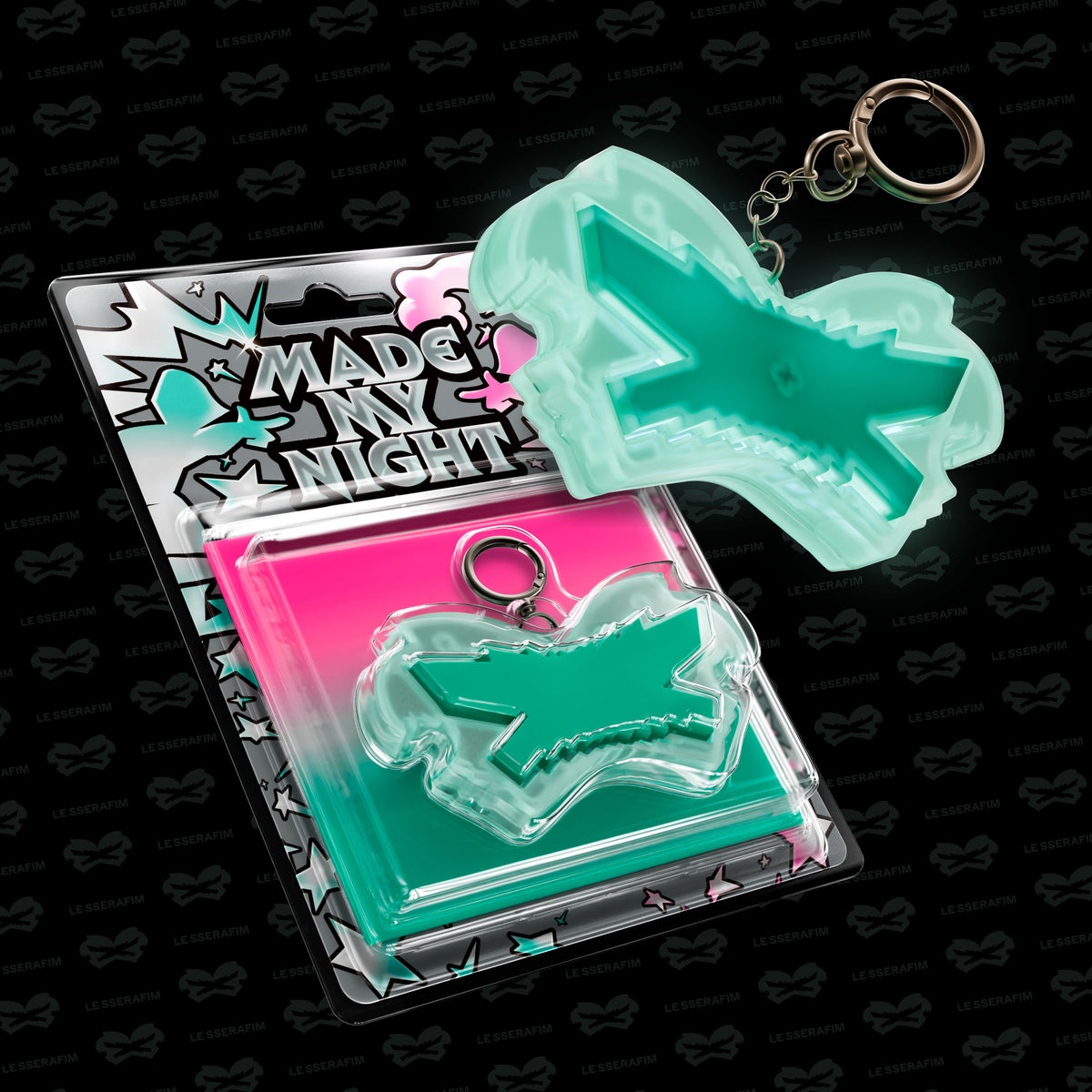 LE SSERAFIM 2nd Single Album 'Made My Night' Glow Clicker Keychain (Mint ver.)