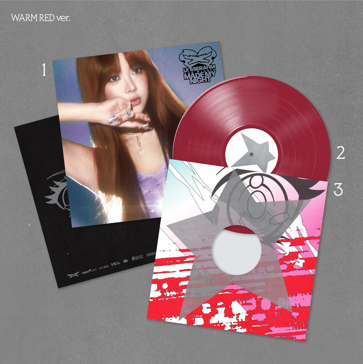 LE SSERAFIM 2nd Single Album 'Made My Night' Vinyl (WARM RED ver.) Packshot