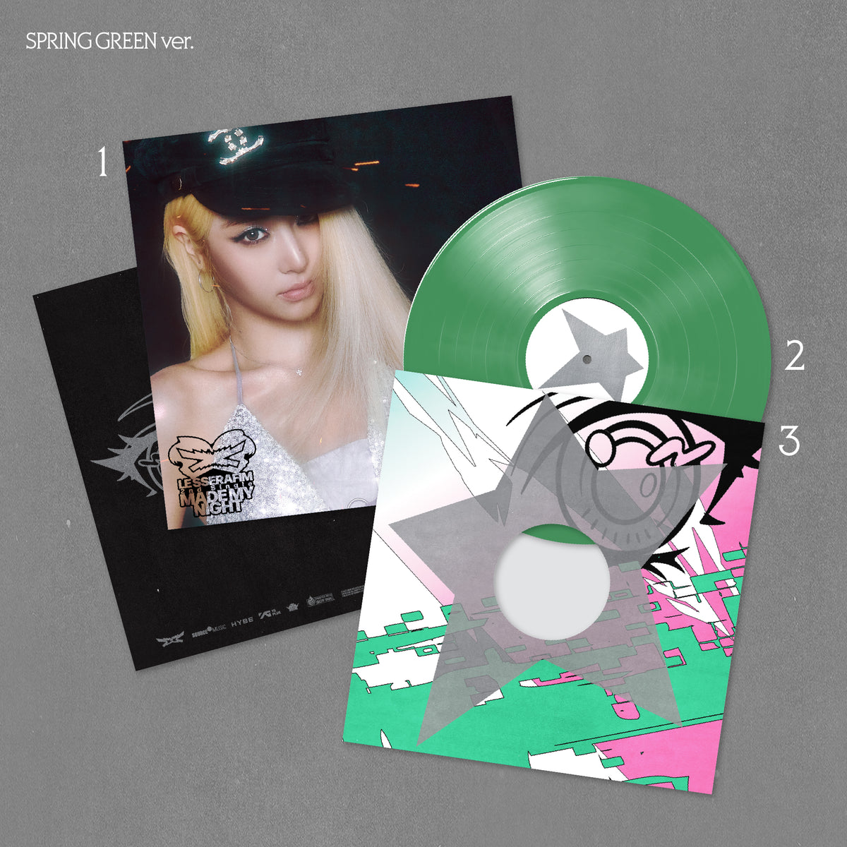 LE SSERAFIM 2nd Single Album 'Made My Night' Vinyl (SPRING GREEN ver.) Packshot