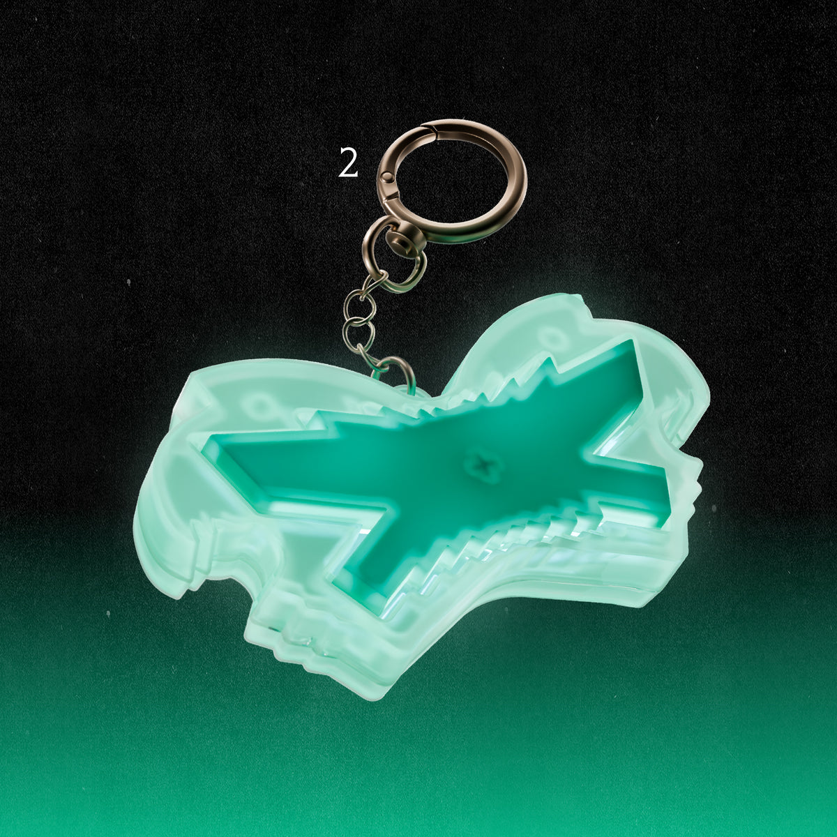 LE SSERAFIM 2nd Single Album 'Made My Night' Glow Clicker Keychain (Mint ver.) Keychain Detail
