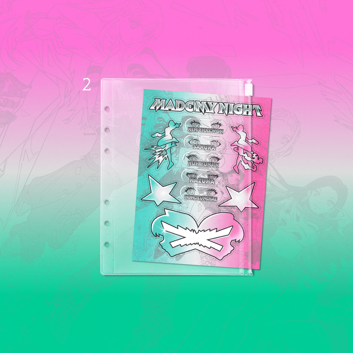 LE SSERAFIM 2nd Single Album 'Made My Night' CHEMICAL NIGHT (Signed ver.) Stickers