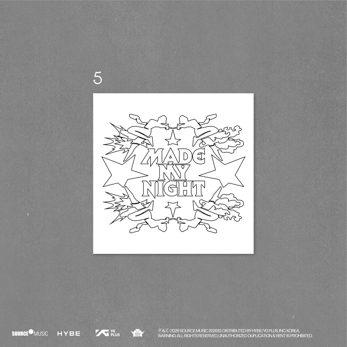 LE SSERAFIM 2nd Single Album 'Made My Night' Vinyl (HOT PINK ver.) Poster