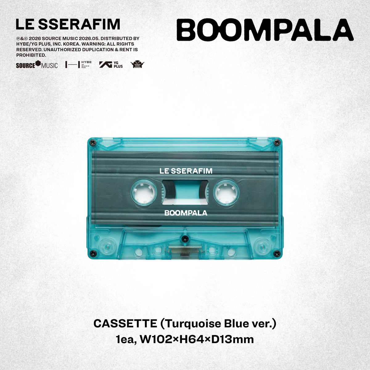 'BOOMPALA' Cassette (Turquoise Blue ver.) - LE SSERAFIM Official Store