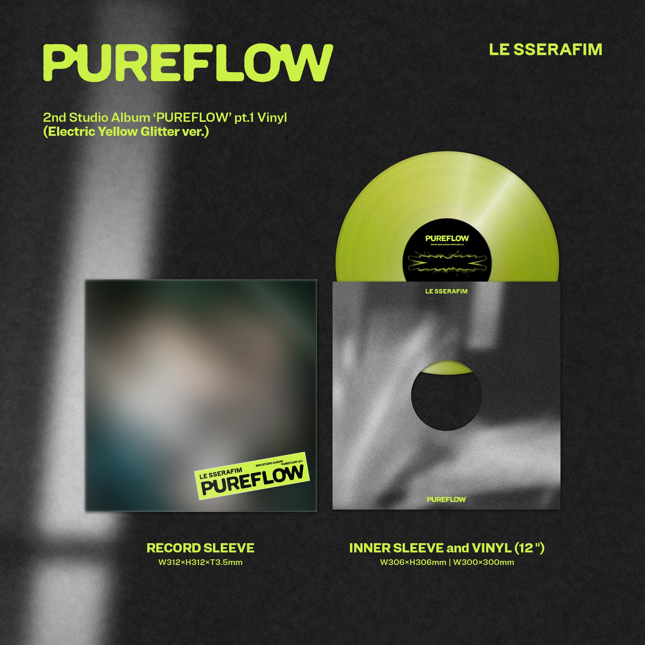 2nd Studio Album ‘PUREFLOW’ pt.1 Vinyl (Electric Yellow Glitter Ver.) (D2C Exclusive) 2