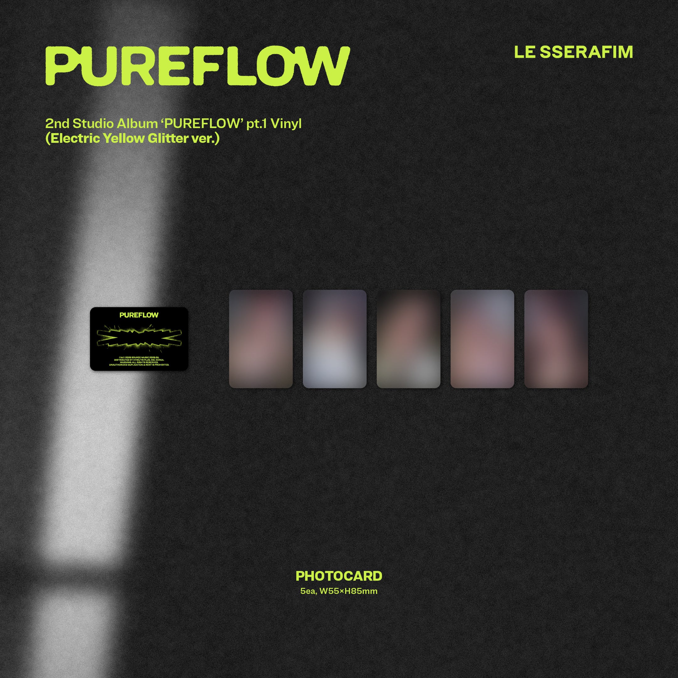 2nd Studio Album 'PUREFLOW' pt.1 Vinyl (Electric Yellow Glitter