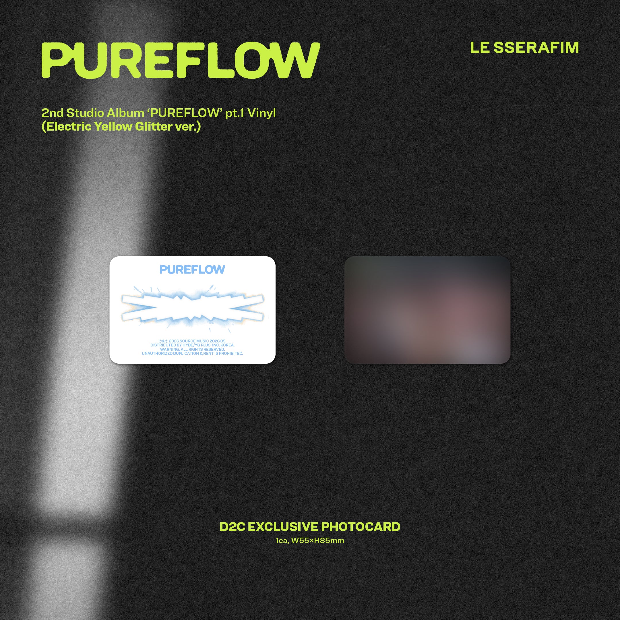 2nd Studio Album 'PUREFLOW' pt.1 Vinyl (Electric Yellow Glitter