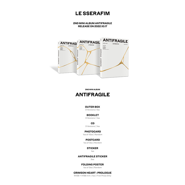 LE SSERAFIM – ANTIFRAGILE Mini-Album (Weverse Version) | Inklusive Kartenhalter, Photocards & Pin-Buttons | Sammler-Edition